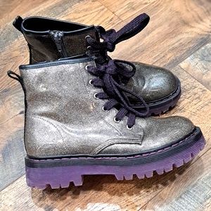 Steve Madden Glitter Boots Purple Thick Soles * NOT from thrift store